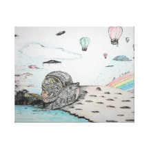 (traces of a dream) surreal art stretched canvas prints