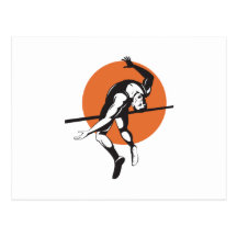 Track and Field Athlete Jumping High Jump Postcard