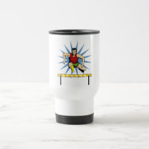 track and field athlete jumping hurdles coffee mug