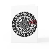 Track Bicycle Mandala Greeting Cards