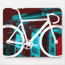 Track Bike Berlin - red blue Mouse Pad