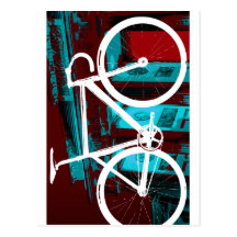 Track Bike Berlin - red blue Postcards