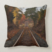 "Tracks Into Fall" Pillow pillows