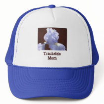 Trackside Mom hats Racing Blue Iris Flowers Floral