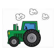 Tracteur vert cartes postales