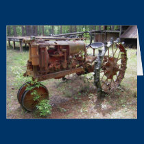 tracteur vintage de ferme cartes