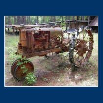 tracteur vintage de ferme cartes postales