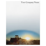 Tractor at Sunrise on a Blue Gradient Background Letterhead Template
