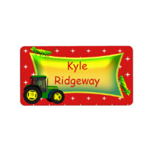 Tractor - Boys school name label
