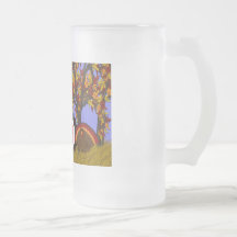 Tractor by Autumn Trees and Turkeys 2 Coffee Mugs