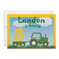 Tractor Party Invitation: Age in Cart