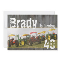 Tractor Party Invitation: Barn wood & tractors