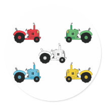 Tractors Round Sticker