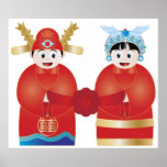 Traditional Asian Wedding Couple Poster