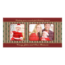 Traditional Christmas Design Personalized Photo Card