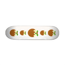 Traditional Christmas Pudding. On White. Skate Deck