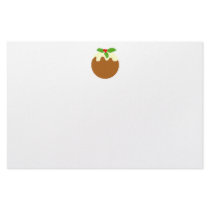 Traditional Christmas Pudding. On White. Stationery Design