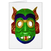 Traditional Colourful Thai Mask Greeting Cards