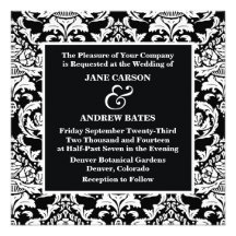 Traditional Damask Invitation
