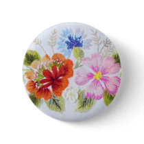 Traditional Flowers Button