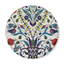 Traditional islamic floral design tiles refrigerator magnets