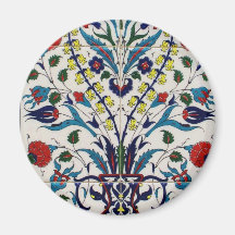 Traditional islamic floral design tiles refrigerator magnets