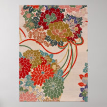Traditional Japanese fabric design Poster