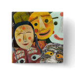 Traditional Korean Masks Button buttons
