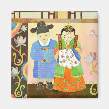 Traditional Korean Wedding: Cute Wedding Gift Refrigerator Magnets