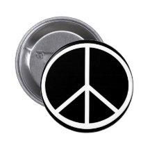 Traditional peace symbol button