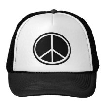 Traditional peace symbol mesh hat