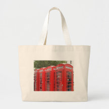 Traditional Red Telephone Box London Tote Bags