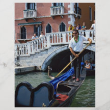 Traditional singing gondolier, Venice, Italy Flyers