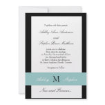Traditional Wedding Invitations Initial Blue