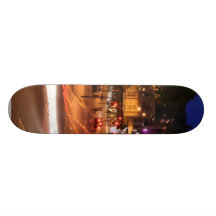 Traffic At Night In Harrogate Town Centre Skate Board