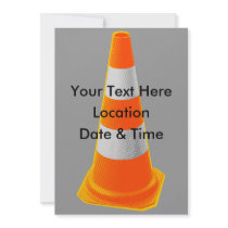 Traffic Cone with Grey Stripes