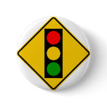 Traffic Light Ahead Highway Sign Button