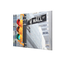 Traffic Light and Wall Street Sign Canvas Print