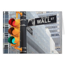 Traffic Light and Wall Street Sign Card