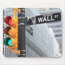 Traffic Light and Wall Street Sign Mouse Pads
