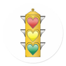 Traffic Love Light Round Stickers