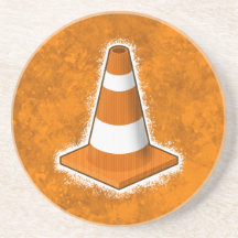 Traffic Safety Cone Splatter Drink Coasters