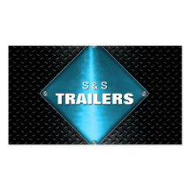 Trailer Manufacturing Metal Business Card - Blue