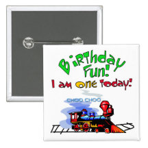 Train 1st Birthday Tshirts and Gifts Pinback Button