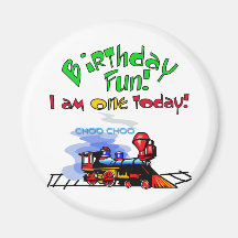 Train 1st Birthday Tshirts and Gifts Fridge Magnets