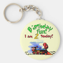 Train 2nd Birthday Tshirts and Gifts Keychain