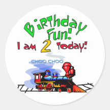 Train 2nd Birthday Tshirts and Gifts Sticker