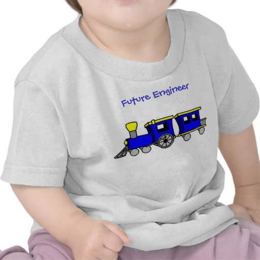 train and caboose-blue, Future Engineer Tee Shirt