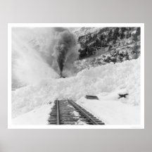 Train Avalanche Alaska 1916 Print
