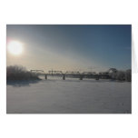 Train Bridge at Sunrise Card